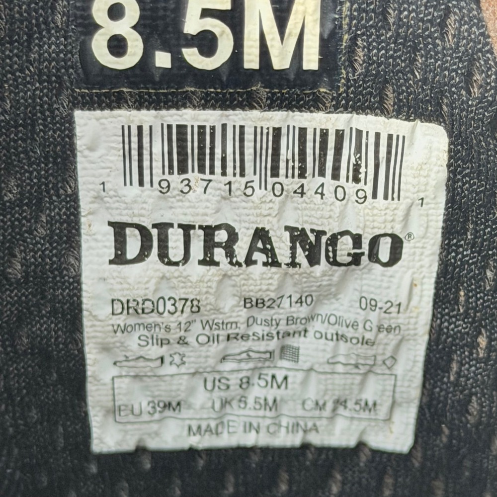 Durango Rebel Pro Womens 8.5M Western Boots Brown Olive Green Leather DRD0378 - Picture 6 of 16